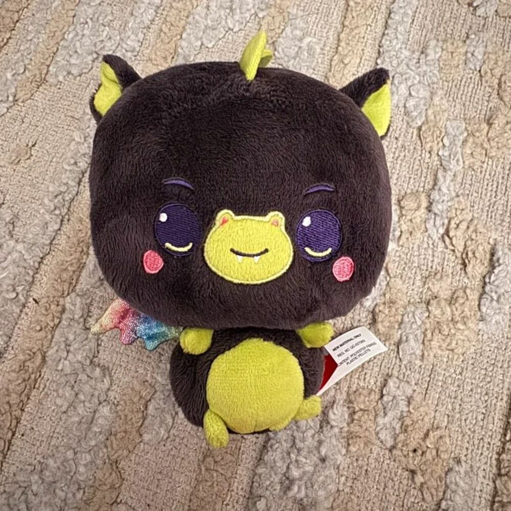 GUND Willie Wings Dragon Plush NWT Black Purple Green Rainbow